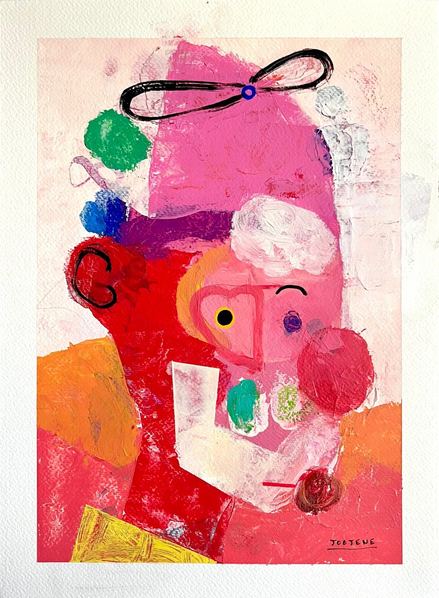 Abstract Acrylic Painting By Joejene C. Santos, 11 X 15, Charlie, Original Artwork