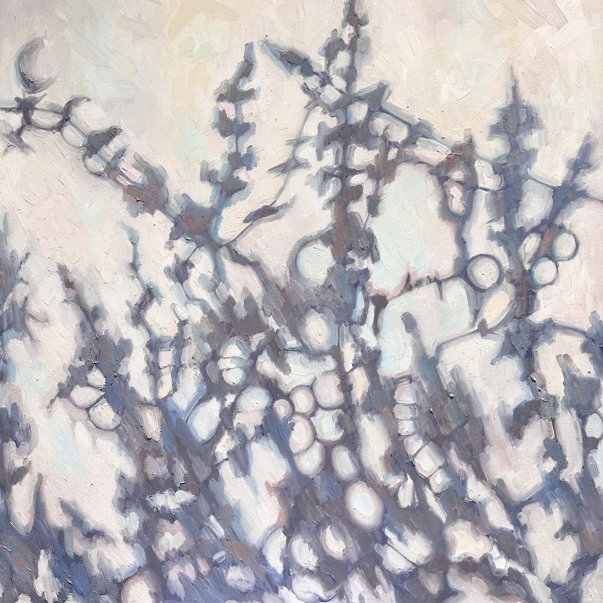 Organic Abstract Oil Painting By Nataliya Lemesheva, 31 X 31", Shadow 43, Original Artwork