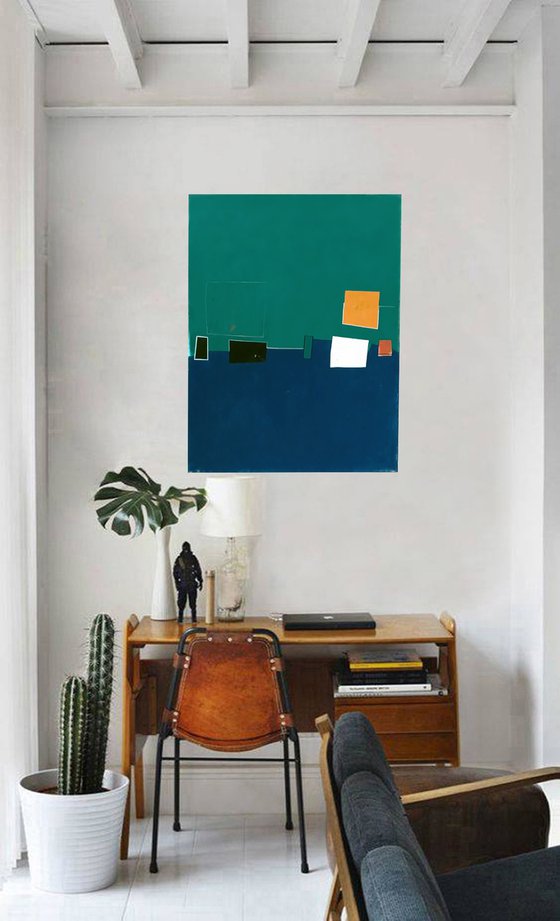 Green and blue composition III