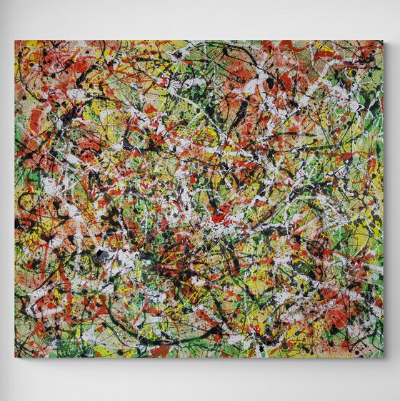 Lino (H)135x(W)155 cm. Similar to a Jackson Pollock