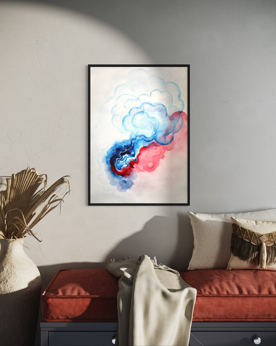 Abstract Acrylic Painting By Tam Chianta, 20 X 28", On And Ever On, Original Artwork