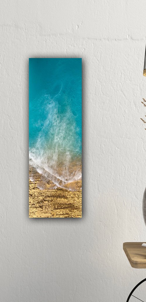 Teal Waves tropical beach painting #53 by Ana Hefco