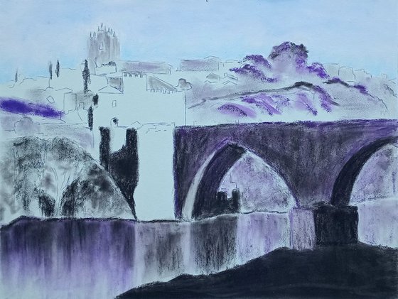 Sunlit Toledo's Town Bridge