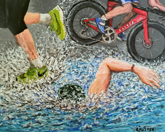 Triathlon Transition With A Splash