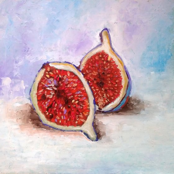 Fig Painting Still Life Original Art Food Wall Art Small Kitchen Artwork