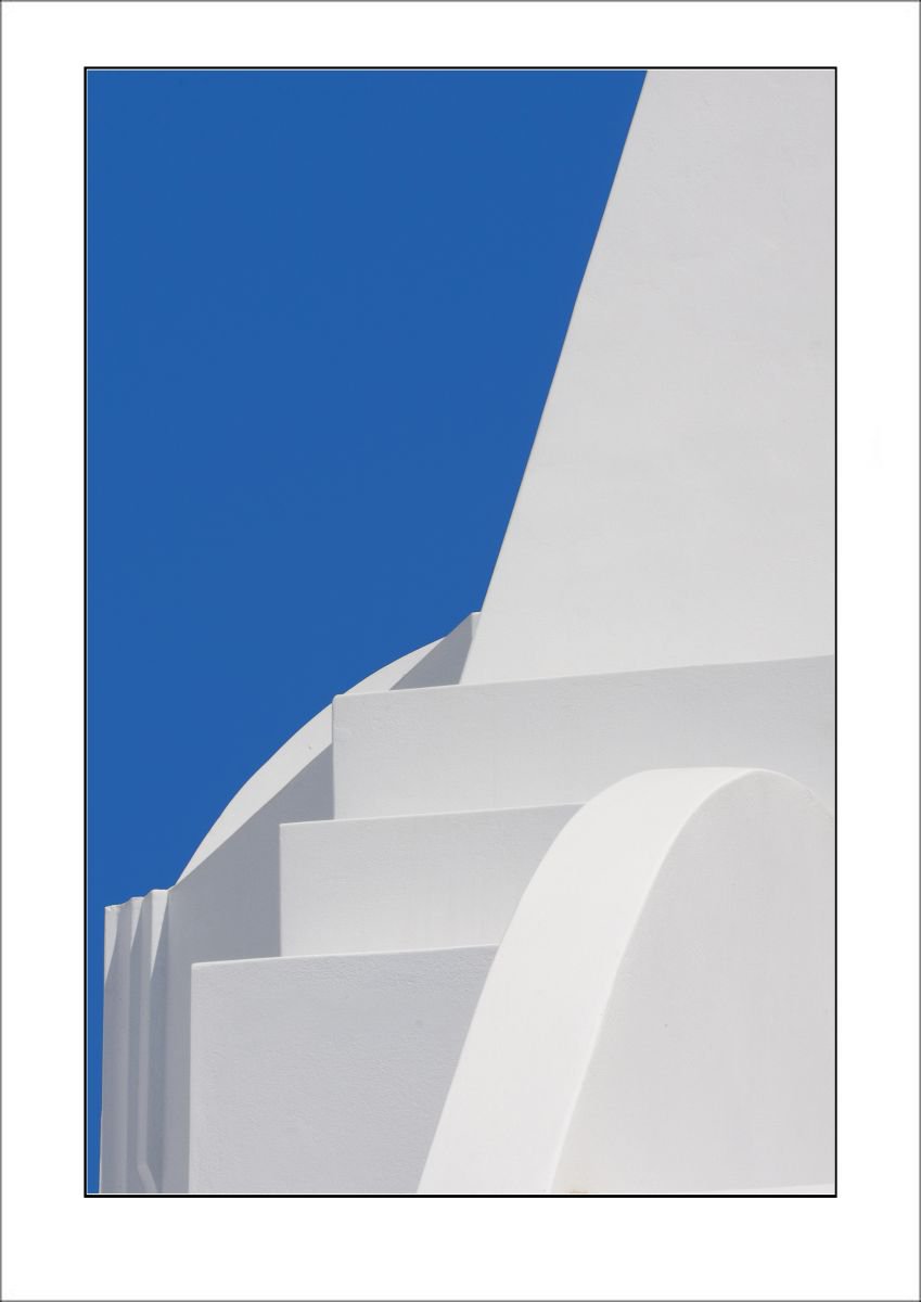 From the Greek Minimalism series: Greek Architectural Detail (Blue and White) # 12, Santor... by Tony Bowall FRPS