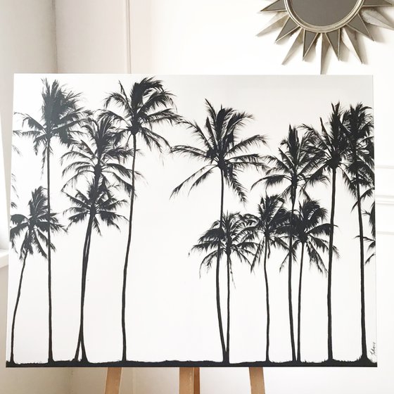 Acrylic painting Black palm trees 80*100 cm
