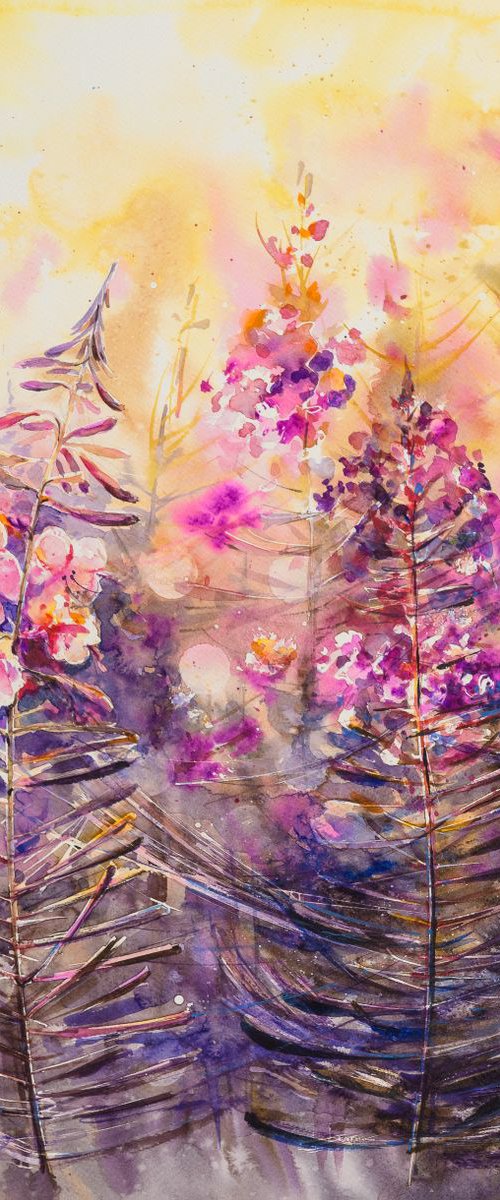 Epilobium angustifolium 38x56 by Eve Mazur