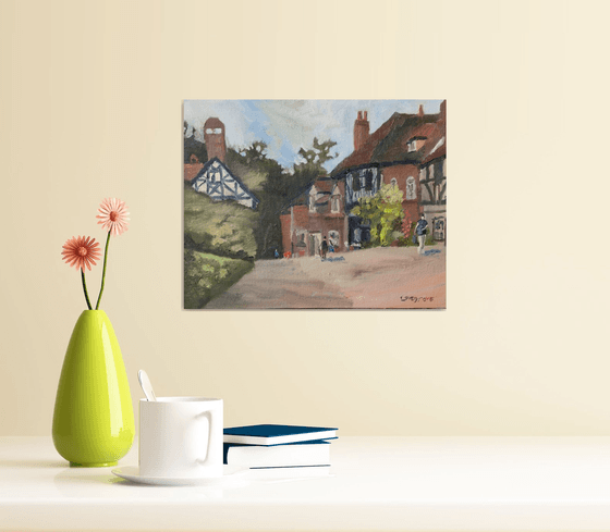 Traditional Chilham village, an oil painting