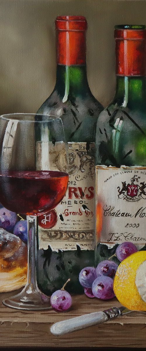 Red Wine and Grapes by Natalia Shaykina