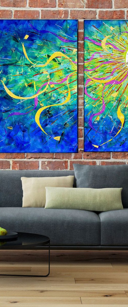 Corona Tethers | Diptych by Heather W.  Ernst