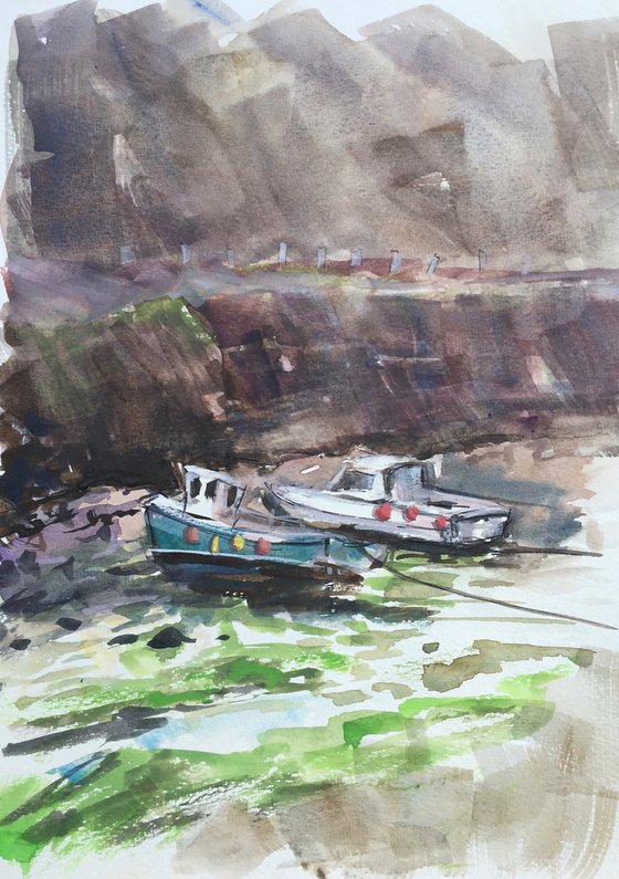 Boats in Boscastle harbour, Cornwall