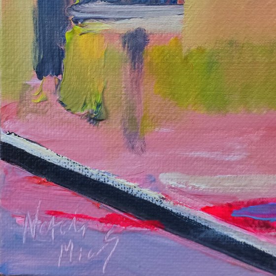 Pink Sunset on the Lake — Original Painting