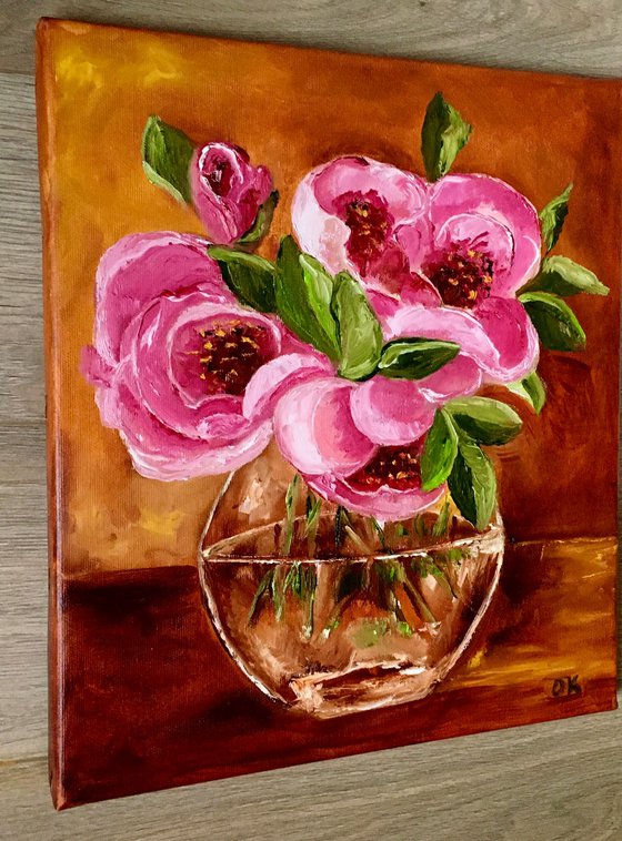 Bouquet of wild pink roses in a vase #3.