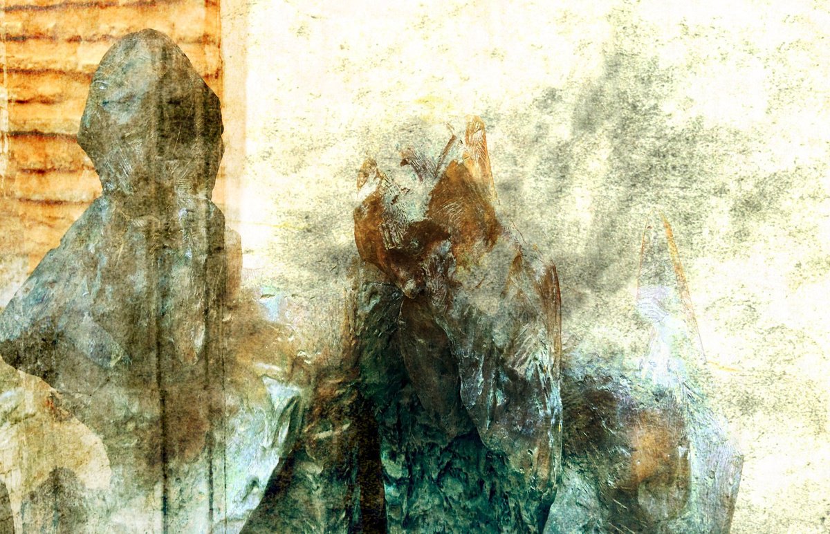 Surrealistic Portrait Photograph By Philippe Berthier, 30 X 19", Deux Anges Dechus...., Original Artwork