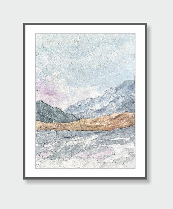 Minimalist mountain landscape