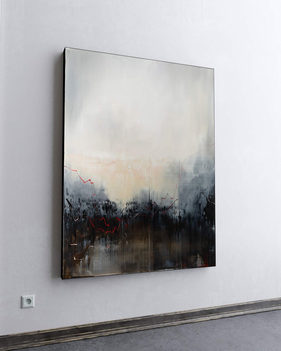 Organic Abstract Acrylic Painting By Nemanja Nikolic, 36 X 48", Lost In A Cloud, Original Artwork