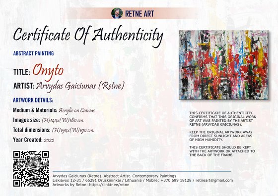 Onyto (XXXL) - Large Abstract Painting (H)150x(W)190 cm.