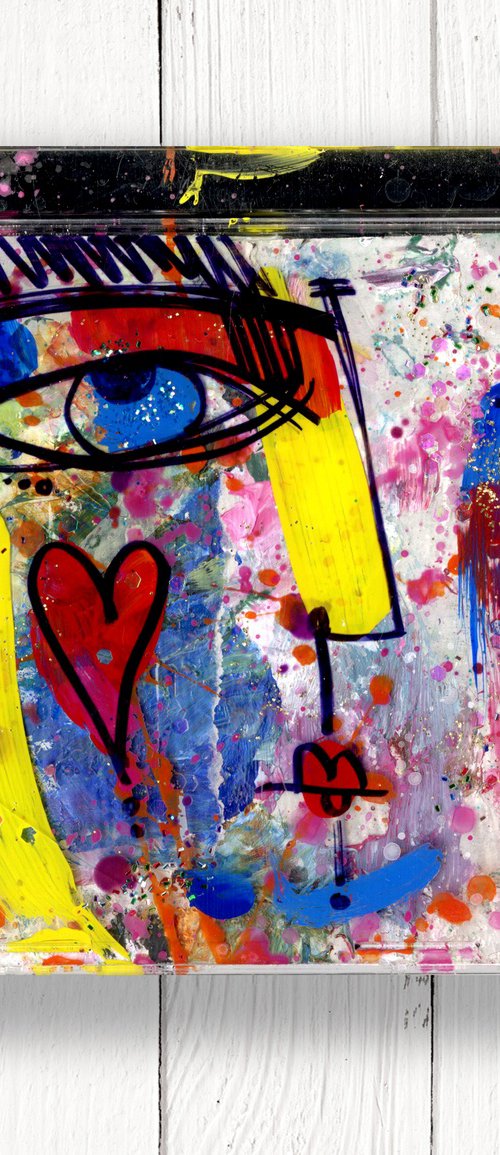 Mixed Media Funky Face 29 by Kathy Morton Stanion