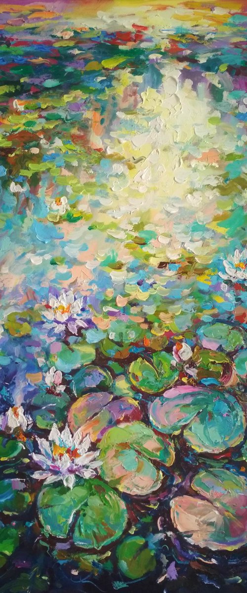 Abstract landscape  (Water lilies) by Andrej  Ostapchuk