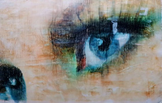 I still love you... (n.308) - 93 x 60 x 2,50 cm - ready to hang - mix media painting on stretched canvas