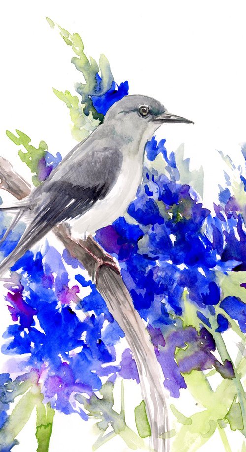 Mockingbird and Bluebonnet by Suren Nersisyan