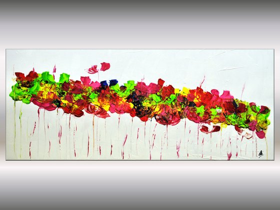 Abstract Summer - modern abstract flower painting