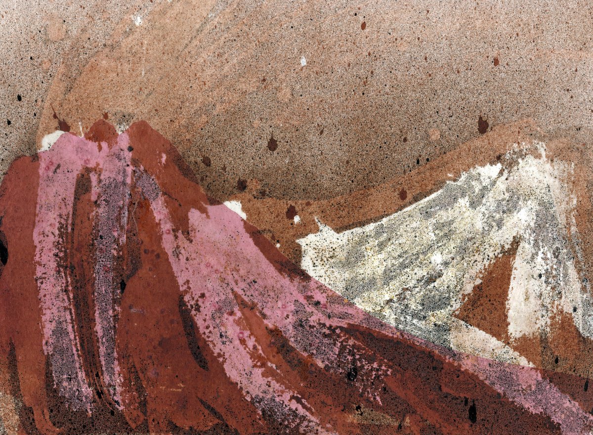 Abstract Landscape Painting By Elizabeth Anne Fox, 11 X 8, Red Dolomite, Original Artwork