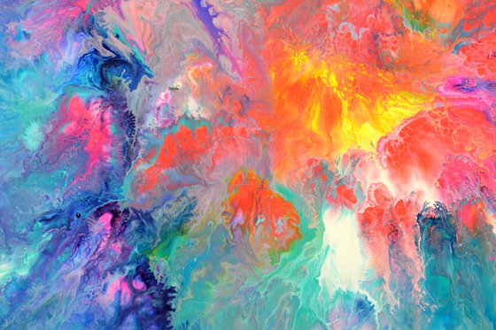 Cosmic Love - 100x70 cm - XL Large Abstract Painting