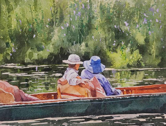 Two People by the Pond