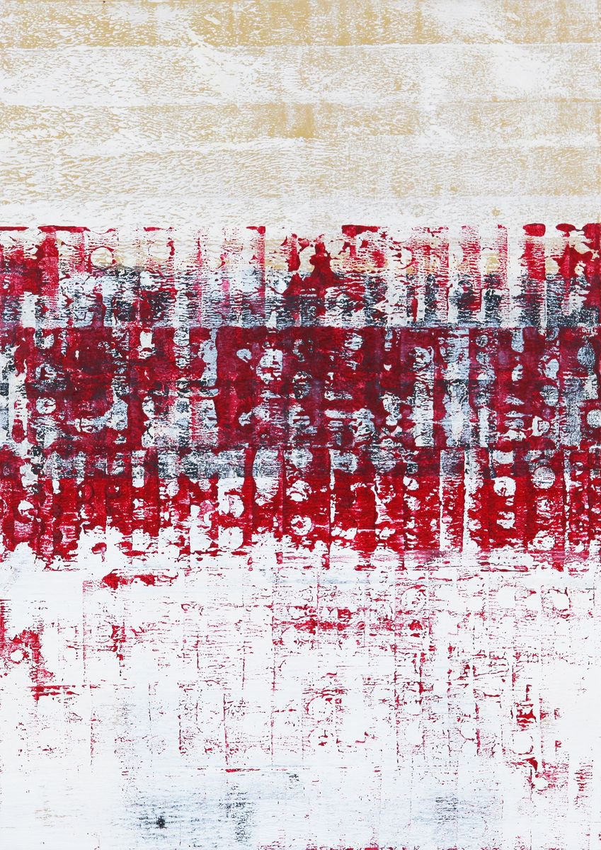 Abstract Acrylic Painting By Petr Strnad, 10 X 14", Space Ceremony Iv., Original Artwork