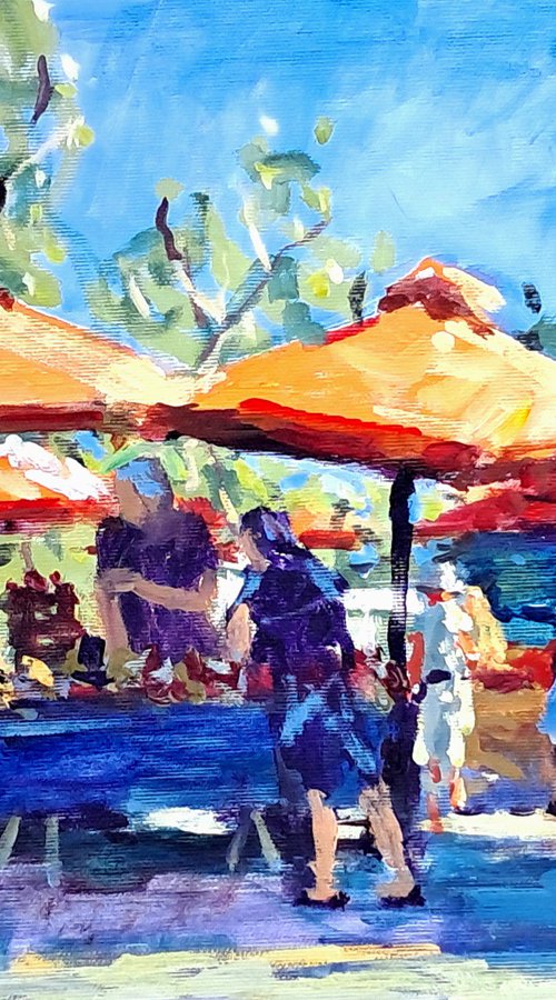 Fruit sellers by Dimitris Voyiazoglou