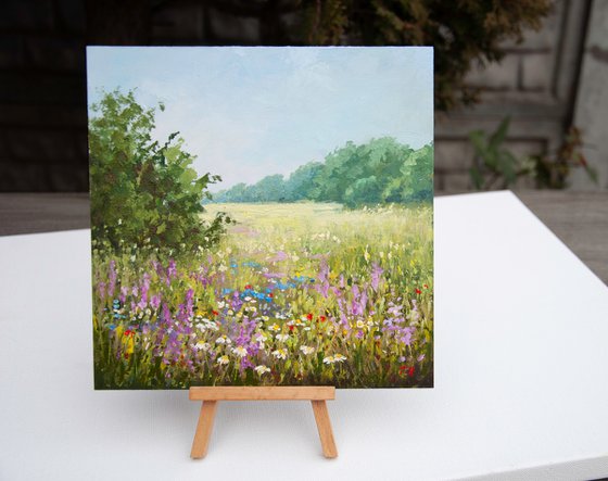 Flower meadow Oil painting