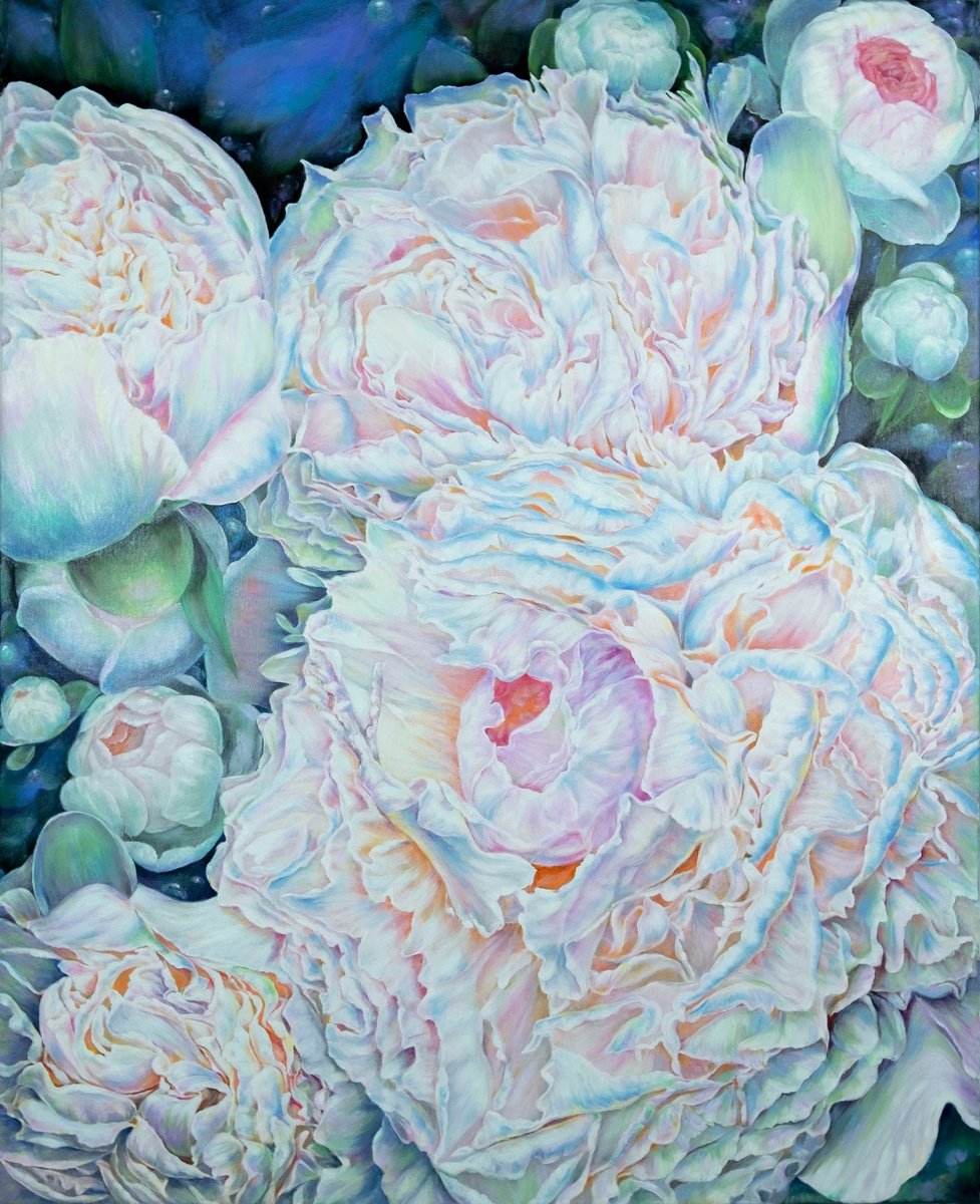 PEARLY PEONIES. by Anastasia Woron