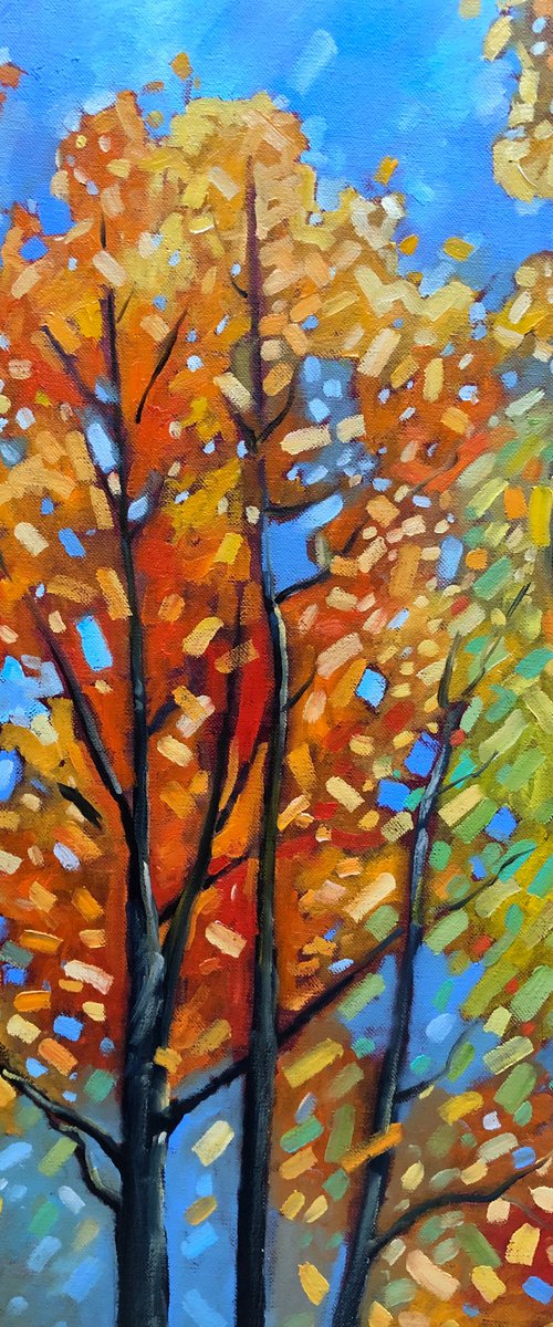 Autumn. Yellow trees by Volodymyr Smoliak
