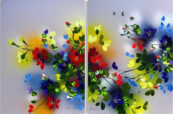 Where Colors Meet - Diptych