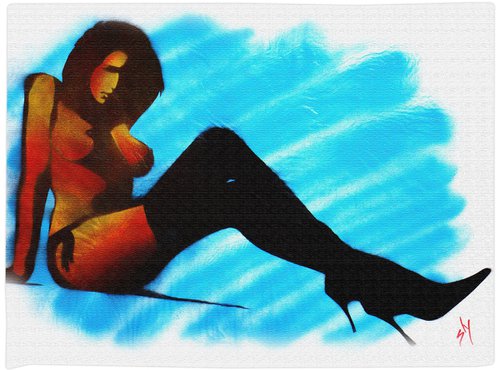 Sly girl 3 (on gorgeous watercolour paper) by Juan Sly