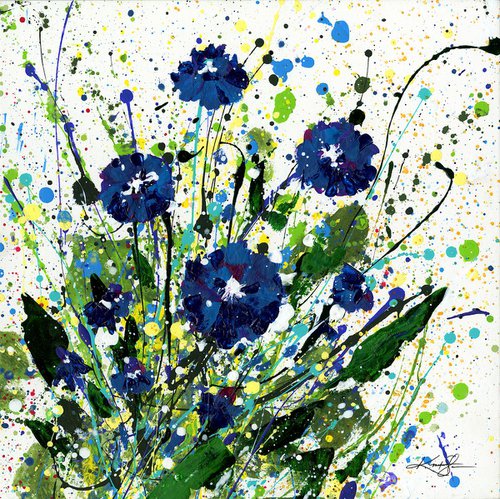 Wishes In Blue - Floral art by Kathy Morton Stanion by Kathy Morton Stanion