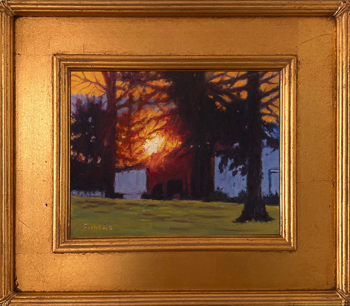 Farmhouse Sunrise By Daniel Brian Fishback, 17 X 15, Artwork For Sale On Artfinder