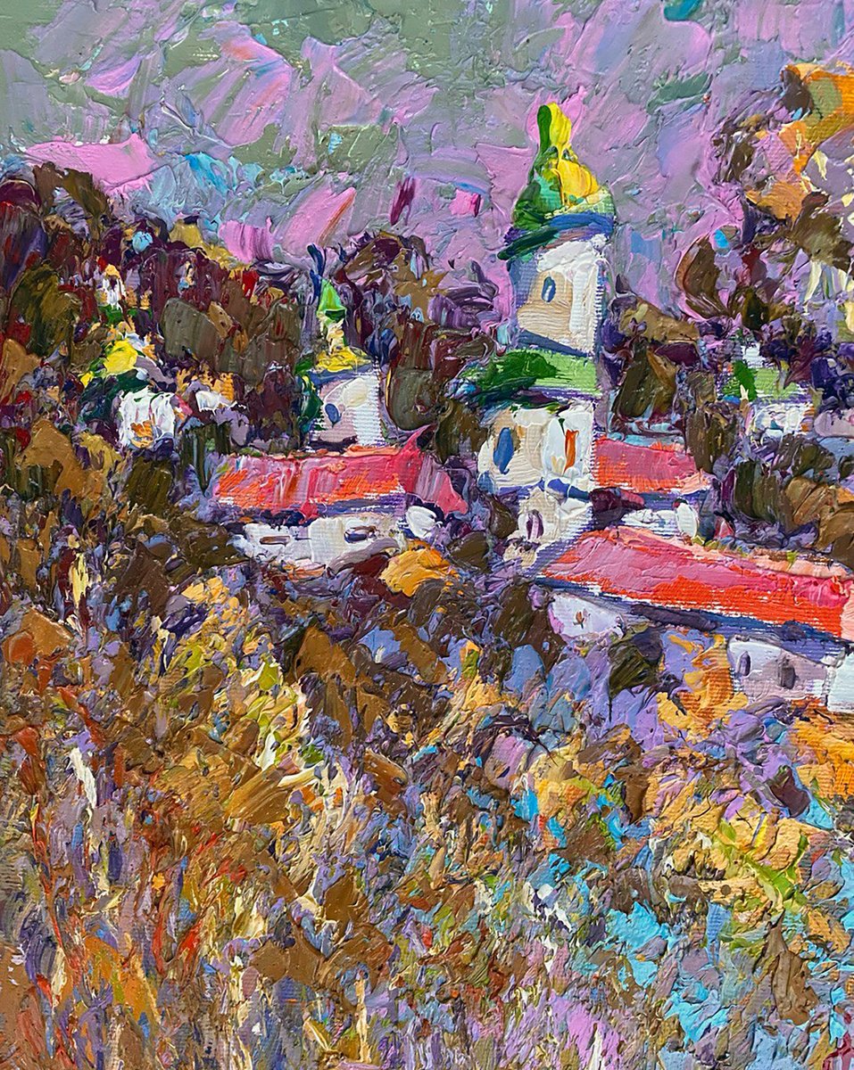 Impressionistic Landscape Oil Painting By Kalenyuk Alex, 10 X 12", Evening Call, Original Artwork