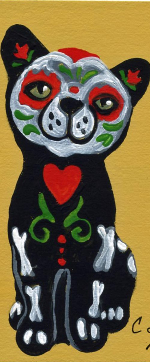 Day of the Dead Black Cat by Carla Smale