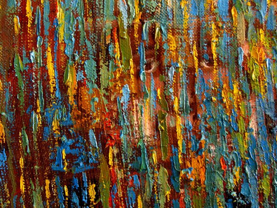 Abstract Rain mixed all the colors (triptych)