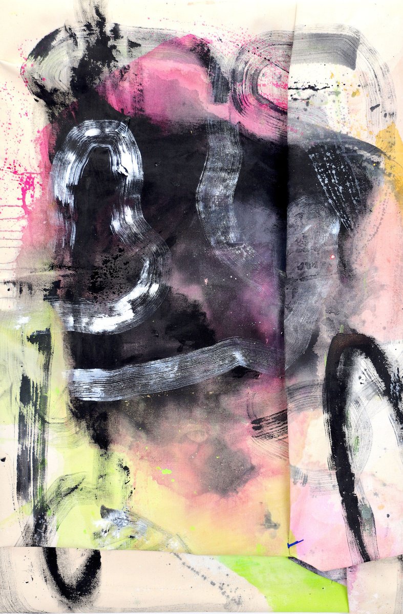 Abstract Acrylic Painting By Poovi Art, 24 X 36", Sometimes In Life, Original Artwork