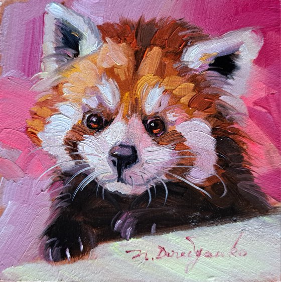 Red panda painting