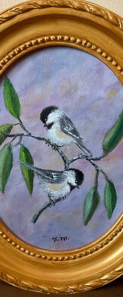 CHICKADEES # 83 (SOLD) by Kathleen McDermott