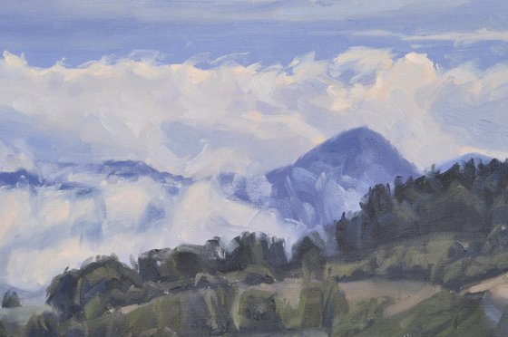 Roches de Mariol in the mist, morning light