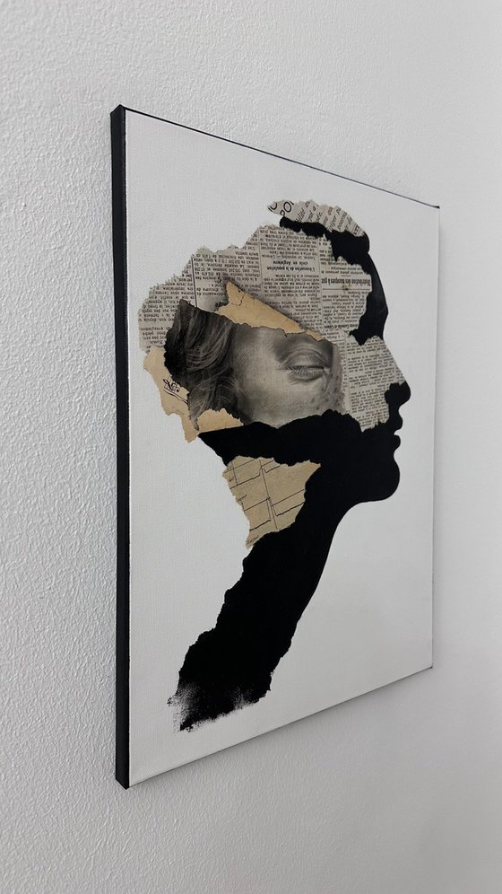 Abstract Female Collage Newspaper Profile
