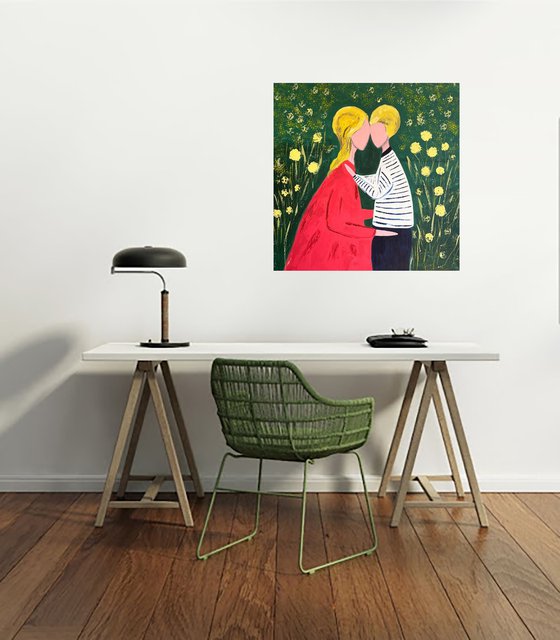 Mother Son Original Painting