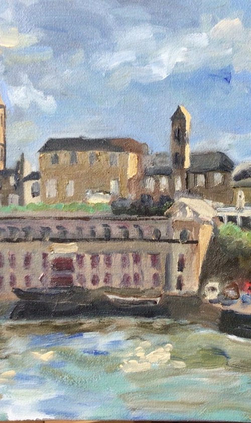 Penzance inner basin by Julian Lovegrove Art