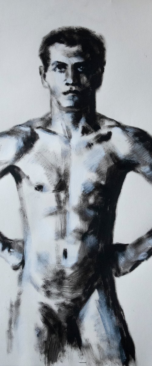 Male nude figure standing by Kateryna Bortsova